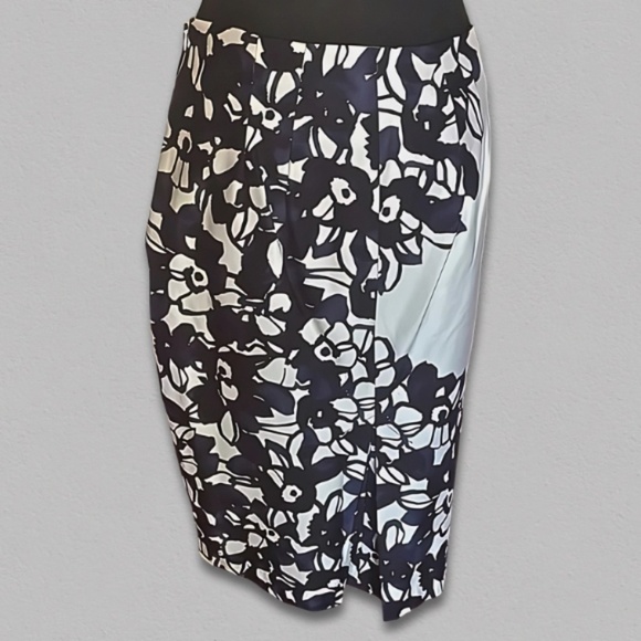 Anthropologie Eva Franco Pencil Skirt Statement Bow Blue/White NWT Offer Welcome - Picture 3 of 11